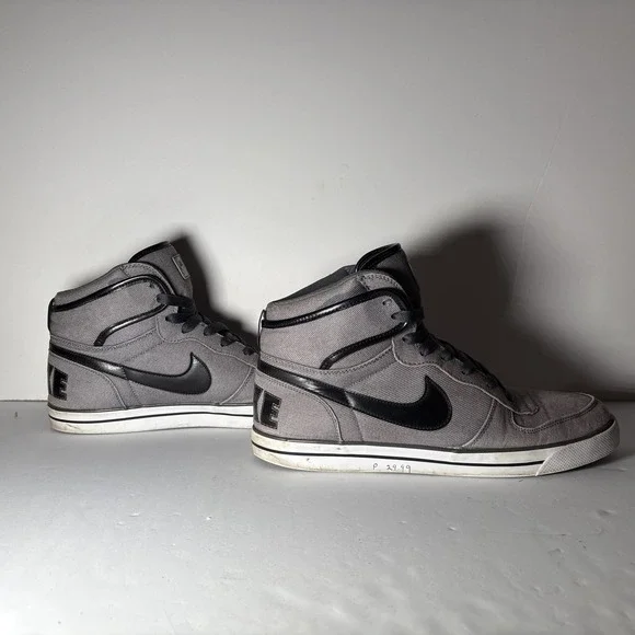 Size 13 Big Nike High Canvas Gray/Black Sneakers Shoes504614-010